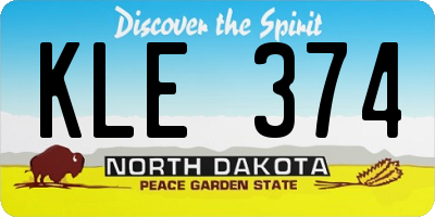 ND license plate KLE374