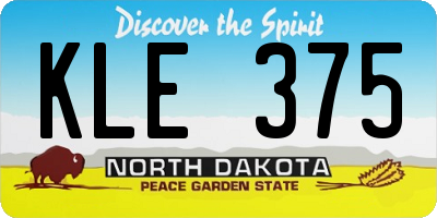ND license plate KLE375