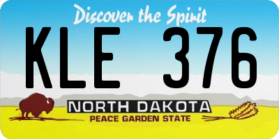 ND license plate KLE376
