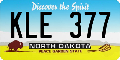 ND license plate KLE377