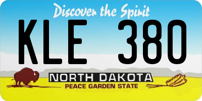 ND license plate KLE380