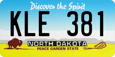 ND license plate KLE381