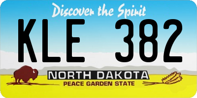 ND license plate KLE382