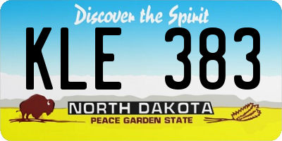 ND license plate KLE383