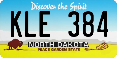 ND license plate KLE384