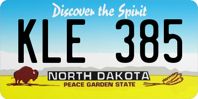 ND license plate KLE385