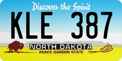 ND license plate KLE387