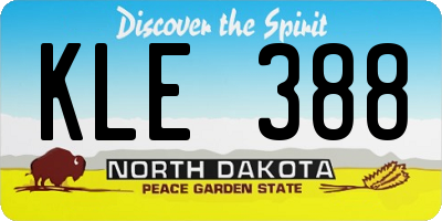 ND license plate KLE388