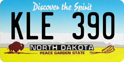 ND license plate KLE390