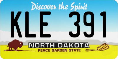 ND license plate KLE391
