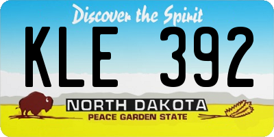 ND license plate KLE392