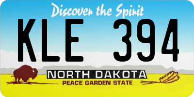ND license plate KLE394