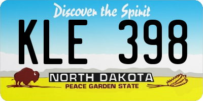 ND license plate KLE398