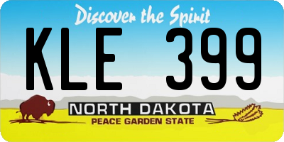 ND license plate KLE399