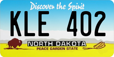 ND license plate KLE402