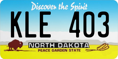 ND license plate KLE403