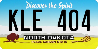 ND license plate KLE404