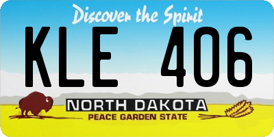 ND license plate KLE406