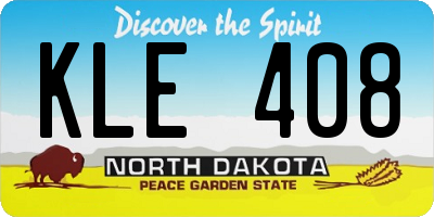 ND license plate KLE408