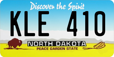 ND license plate KLE410