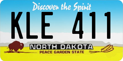 ND license plate KLE411