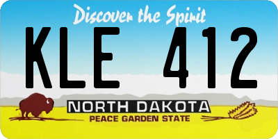 ND license plate KLE412