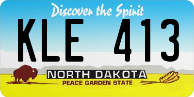ND license plate KLE413