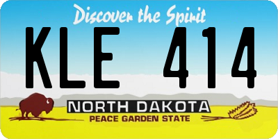ND license plate KLE414