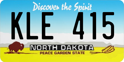 ND license plate KLE415