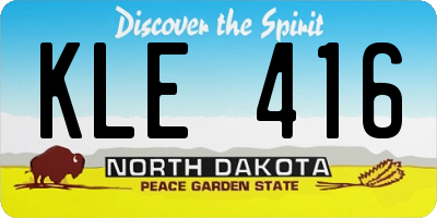 ND license plate KLE416
