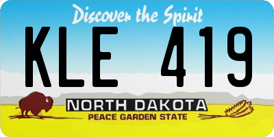 ND license plate KLE419