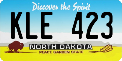 ND license plate KLE423