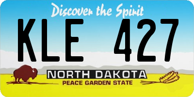 ND license plate KLE427