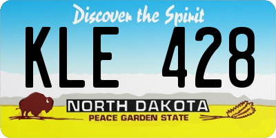ND license plate KLE428