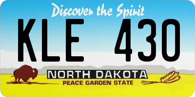 ND license plate KLE430