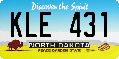 ND license plate KLE431