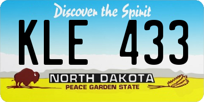 ND license plate KLE433