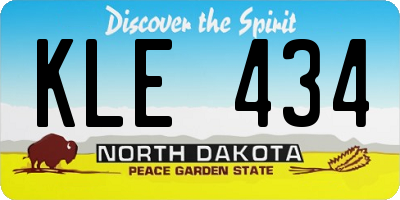 ND license plate KLE434
