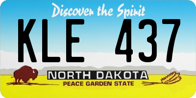 ND license plate KLE437