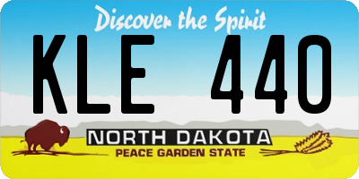 ND license plate KLE440