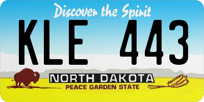 ND license plate KLE443