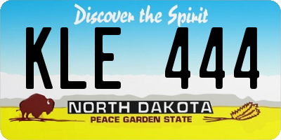 ND license plate KLE444