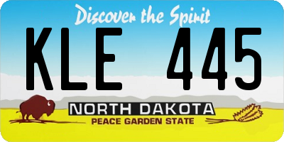 ND license plate KLE445