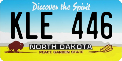 ND license plate KLE446
