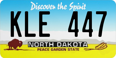 ND license plate KLE447
