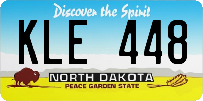 ND license plate KLE448