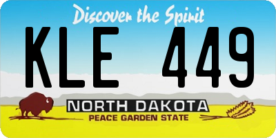 ND license plate KLE449