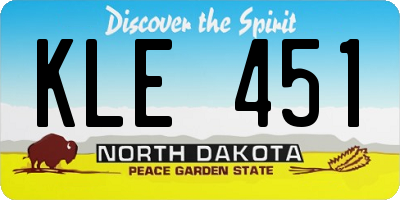 ND license plate KLE451