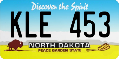ND license plate KLE453