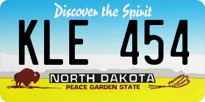 ND license plate KLE454